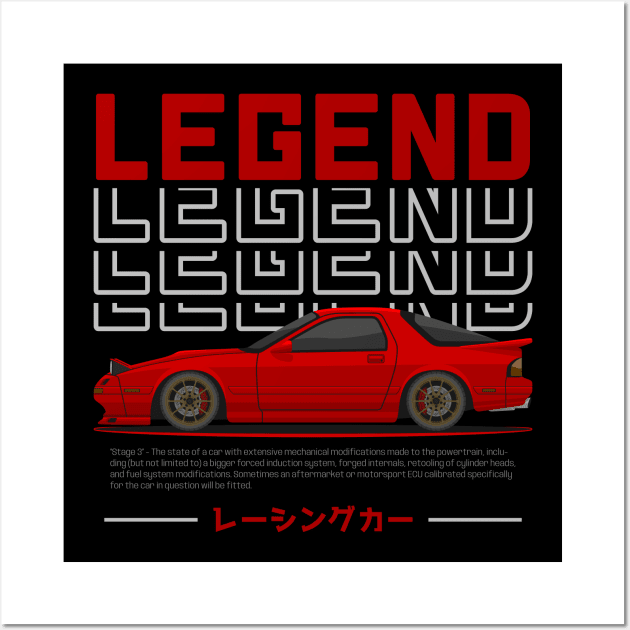 Midnight Racer Red FC3S RX7 JDM Wall Art by GoldenTuners